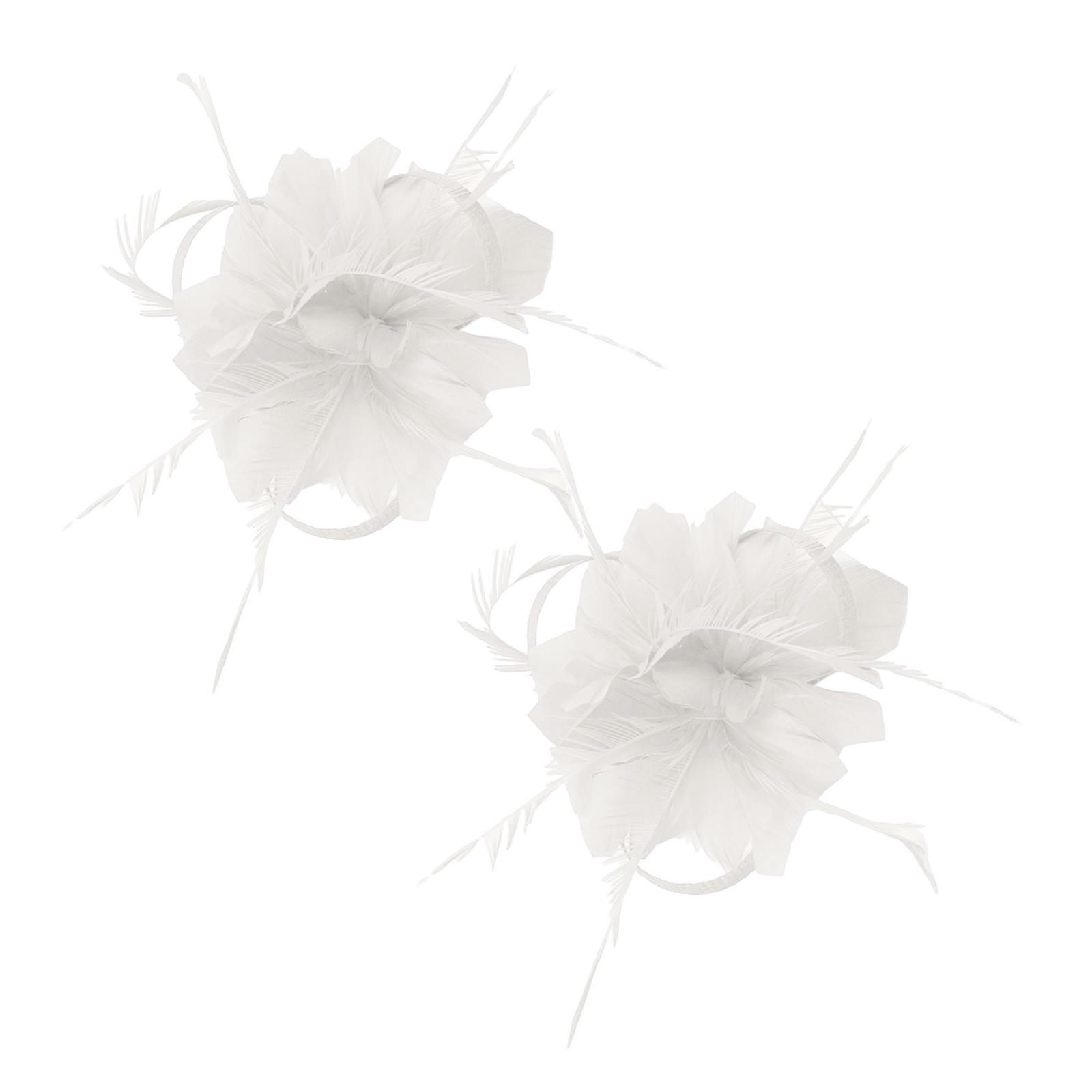 2pack Feather Fascinators Womens Flower Womens Active Headbands Derby