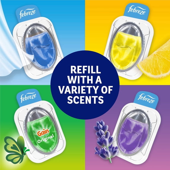 (2pack) Febreze Trash Odor Fighter, Linen & Sky Scent, 1 Holder + 1 Refill