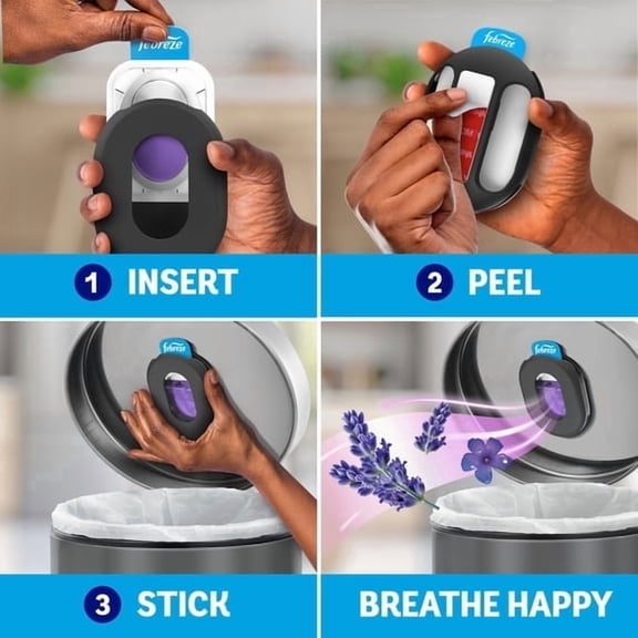 (2pack)Febreze Trash Odor Fighter, Twilight Lavender Scent, 1 Holder + 1 Refill