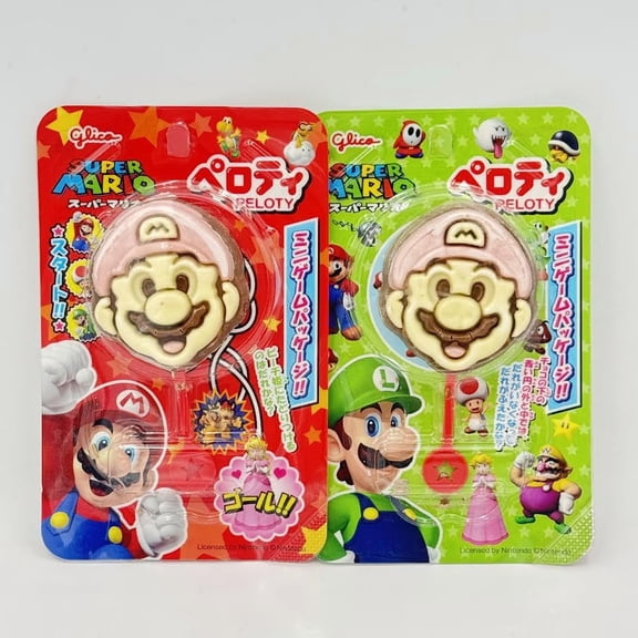 (2pack)Glico Super Mario Peloty Chocolate In The Shape Of Mario 20g