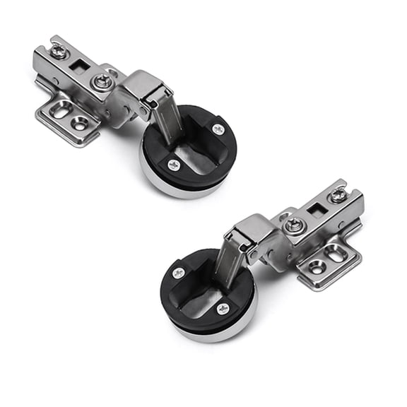 2pack Hydraulic Glass Door Hinges - Quiet Close Mechanism with Strong Steel Construction for Cabinet Doors