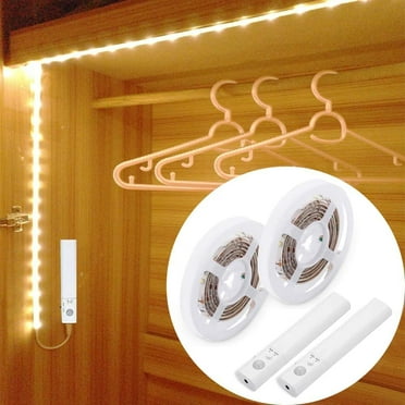 2-Pack Wireless Under Cabinet Lights - Motion Sensor LED Stick-on Lights For Kitchen & Closet (Warm White 3000K)