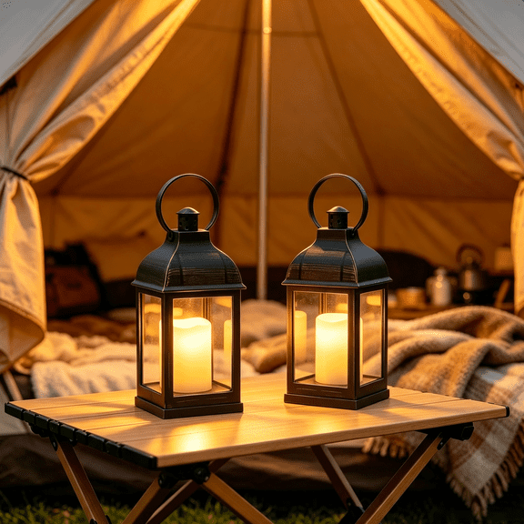 2pack LED lantern H9" with flameless candle black lantern outdoor/indoor with timer ON/OFF/TIMER switch by 3AAA battery(not include)