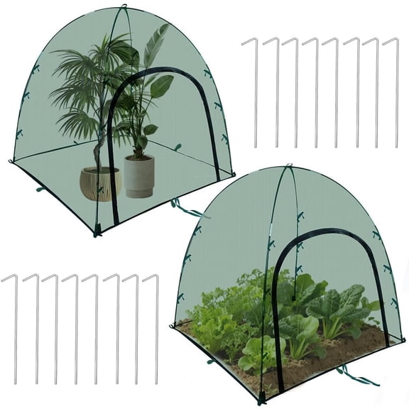 2pack Large Mesh Plant Cover Tent, 36x36x37Inches Pest Guard Cover, Insect Bird Barrier Netting Outdoor Enclosure, Garden Net Cage Protector Protection for Fruit Vegetables