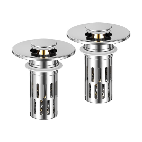 2pack Long Terms Poping Up Plug with Fine Meshes Filter Press Open Close for Home Use