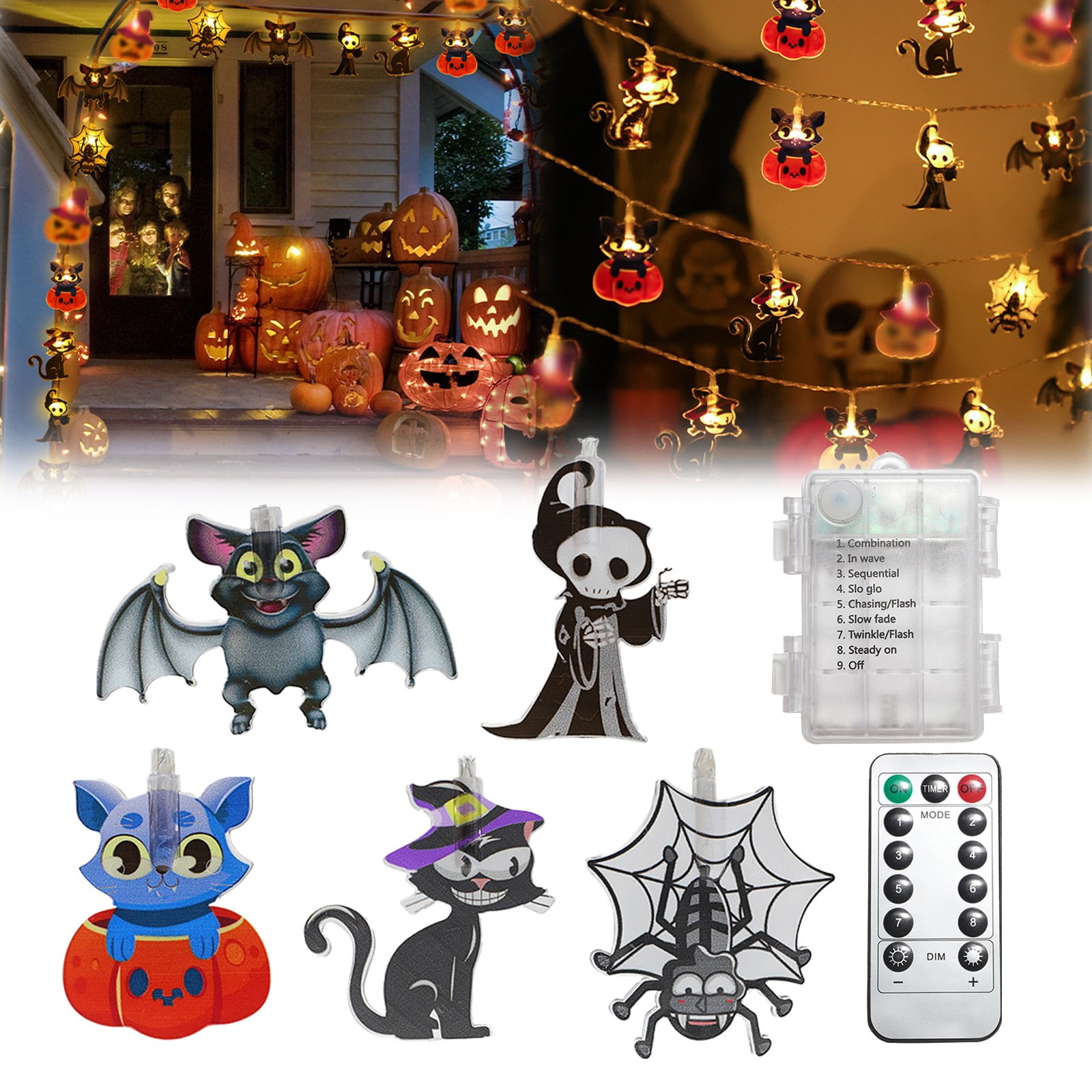 2pack LuClweCe Halloween Sale Decoration String Light,Halloween String