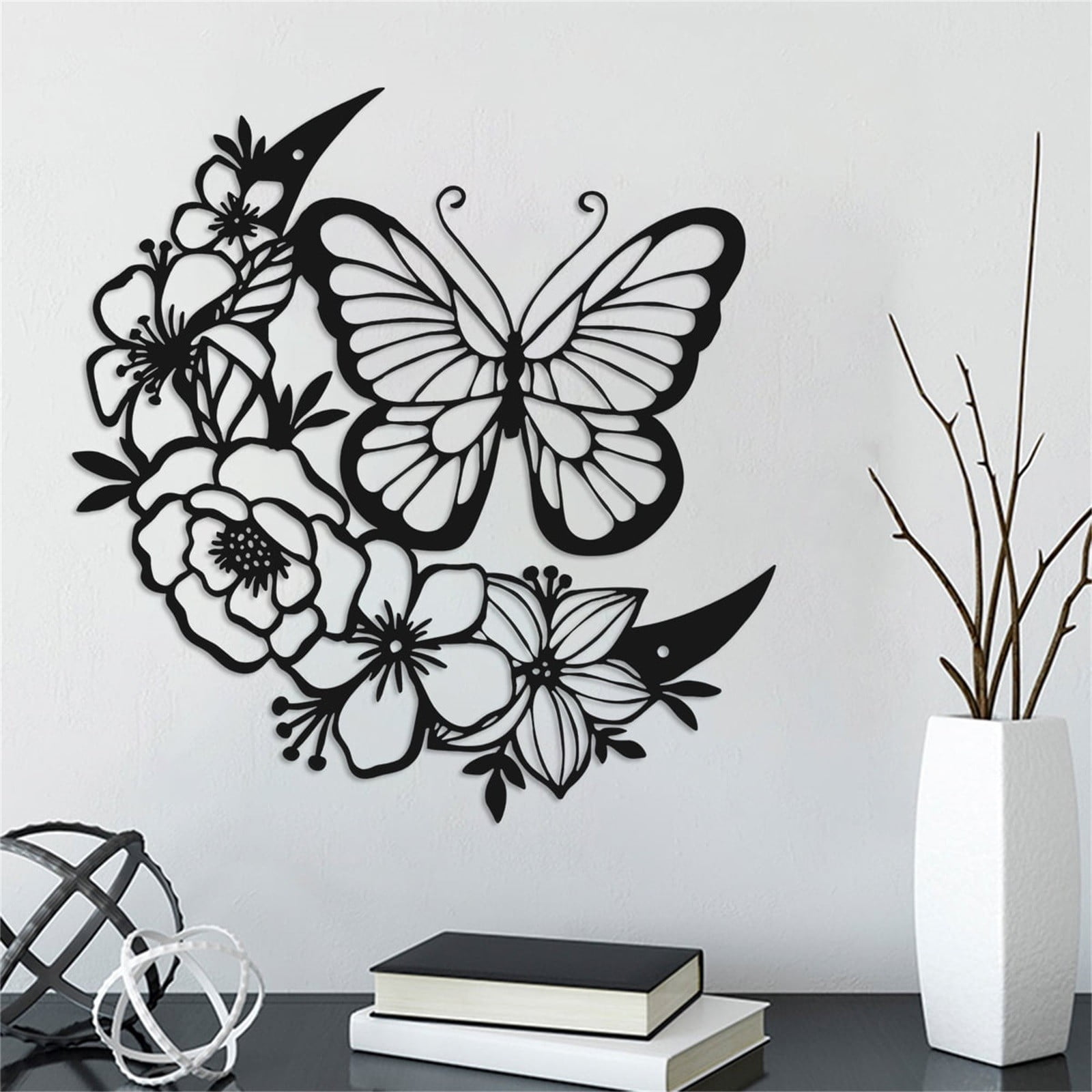 2pack LuClweCe Halloween Sale Hangs,Metal Butterfly Metal Wall Art