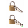 thumbnail image 1 of 2pack Metal Padlock Brass Travel Locks Keyed Suitcase Luggage Jewelry 20mm, 1 of 1