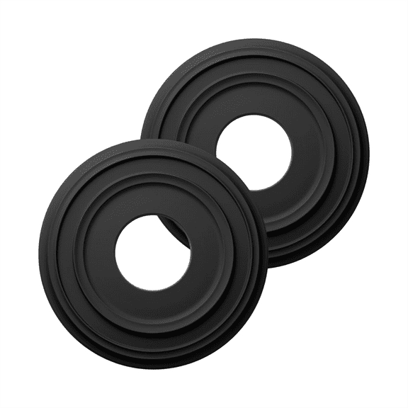 2pack PU Ceiling Medallions Ceiling Cover Plate Medallion for Light Fixtures and Ceiling Fans,12-1/4 Black PU