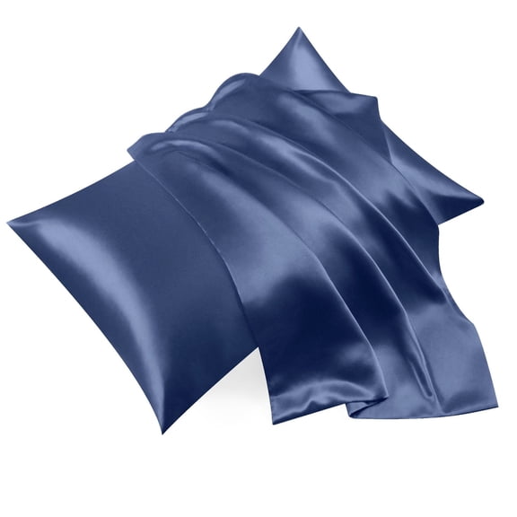 2pack Pillowcases,Breathable & Silky Soft Cool Bedding Pillow Covers with Envelope Closure(Navy blue,Standard)