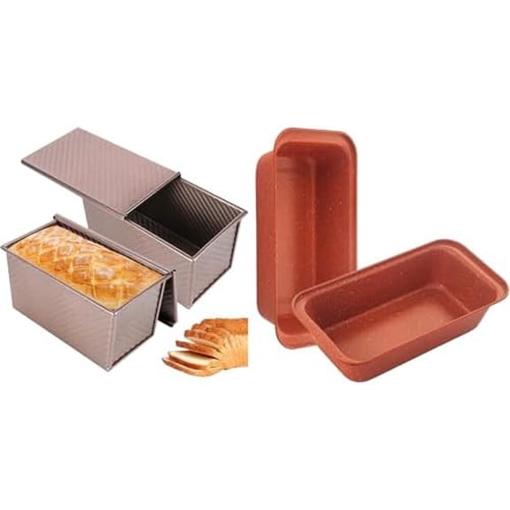 2pack Pullman Bread Pans with Lid|2-Pack Marble Loaf Pan$$Home Decor, Kitchen, & Other