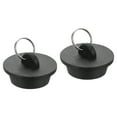thumbnail image 1 of 2pack Rubber Drain Stopper with Hanging Ring Fits 1-3/8 Inch to 1-1/2 Inch, Black, 1 of 6