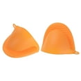 thumbnail image 1 of 2pack Silicone Pot Holders Heat Resistant Silicone Mini Oven Mitts Pinch Pot Holders Finger Protector Orange, 1 of 6
