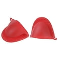 thumbnail image 1 of 2pack Silicone Pot Holders Heat Resistant Silicone Mini Oven Mitts Pinch Pot Holders Finger Protector Red, 1 of 6