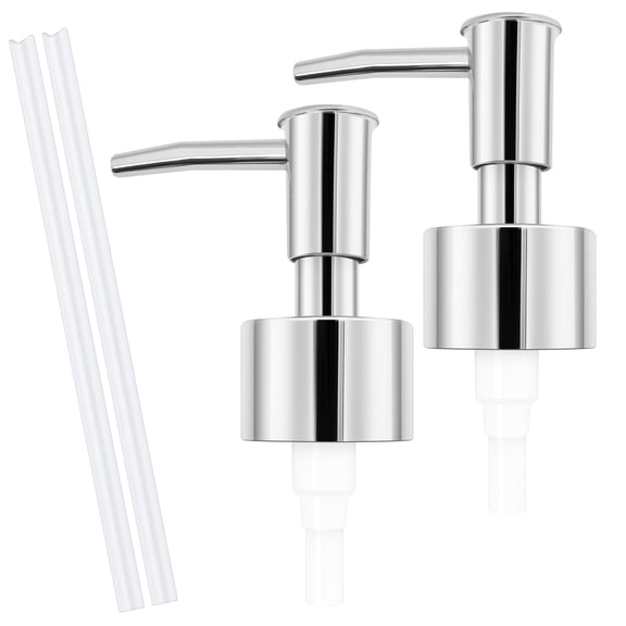 2pack Silver Soap Dispenser Pump Replacement - Soap Pump for Lotion & Regular Glass Bottles - Soap Pump Dispenser Top Replacement for Soap Dispenser Pump(Standard Diameter 28/400 Neck Size)