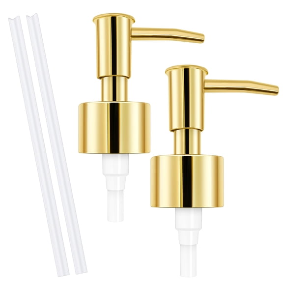 2pack Silver Soap Dispenser Pump Replacement - Soap Pump for Lotion & Regular Glass Bottles - Soap Pump Dispenser Top Replacement for Soap Dispenser Pump(Standard Diameter 28/400 Neck Size)