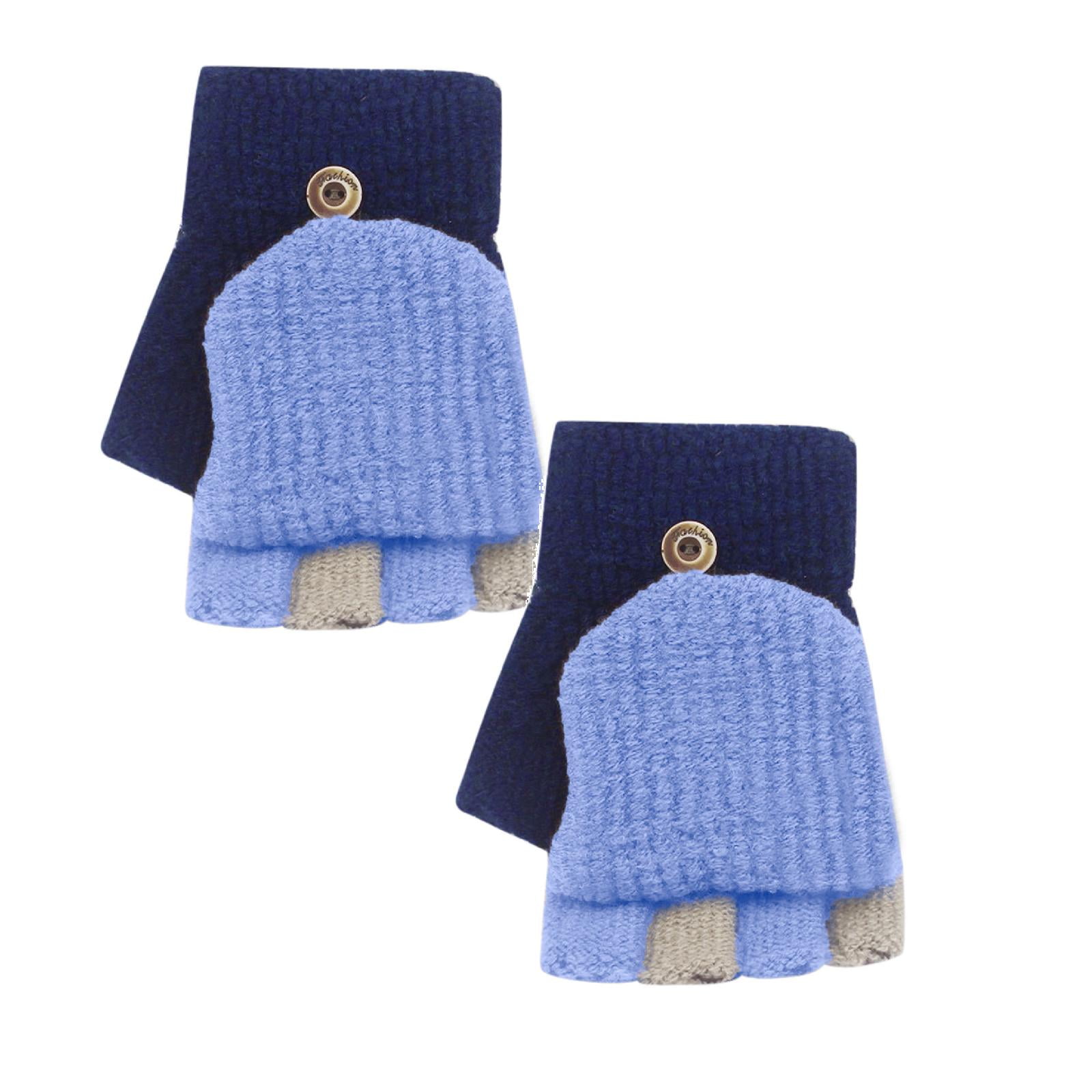 2pack Soft Convertible Flip Top Gloves Mittens Women Cold Weather