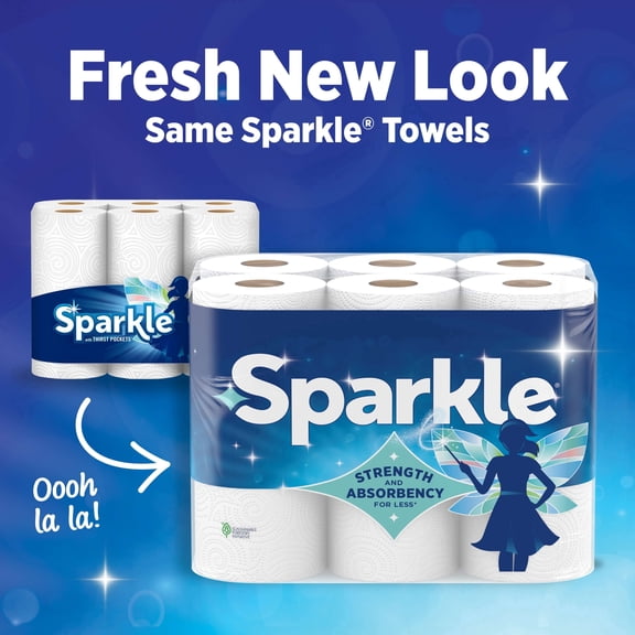 (2pack) Sparkle Tear-A-Square Paper Towels, 8 Double Rolls, 110 Sheets per Roll