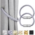 thumbnail image 1 of 2pack Strong Magnetic Curtain Tiebacks Decorative Rope Holdbacks Convenient Ties Backs for Thin or Thick Window Draperies, Grey, 1 of 5