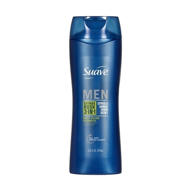 ( 2pack ) Suave Men Citrus Rush 3-in-1 Shampoo Conditioner & Body Wash, Citrus & Sandalwood, 12.6 oz