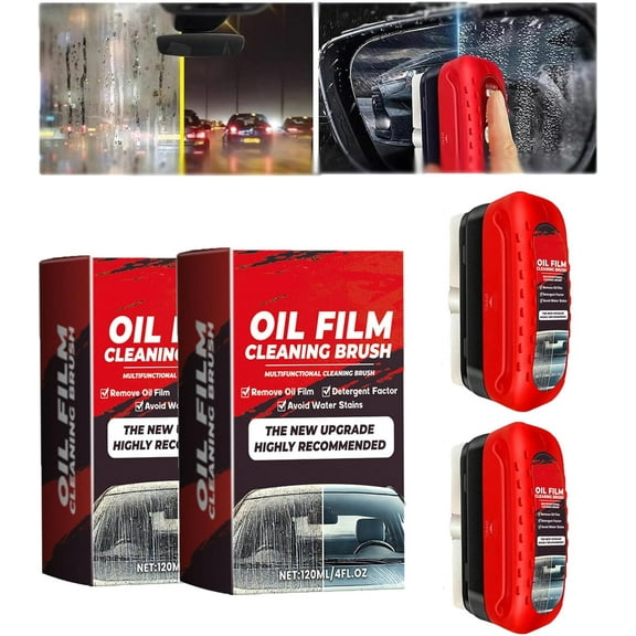 2pack Tactical Windshield Cleaner New Glass Coating for Windshield Glass Oil Film Remover, Strong Front Windshield Remover for Windshield Improves Clarity and Visibility