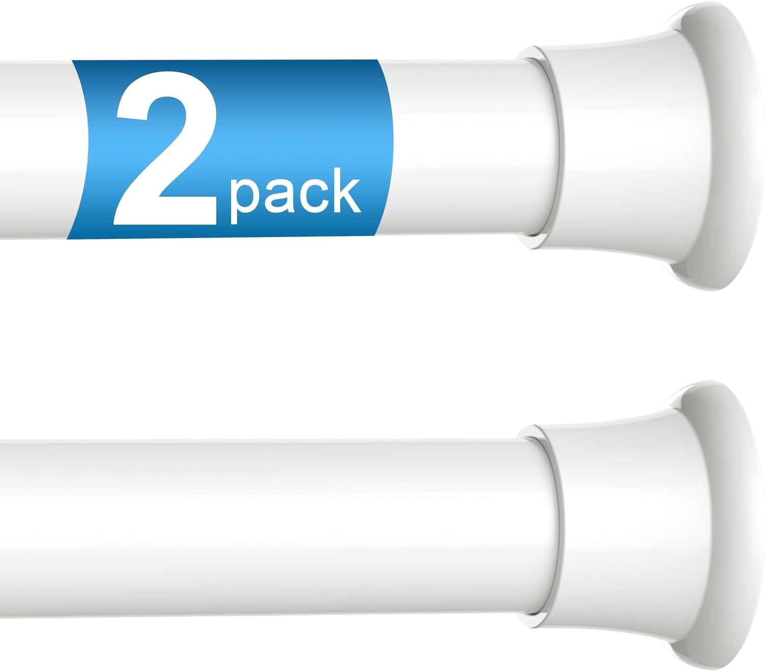 Spring Loaded Curtain Rods For Windows 2pack Tension Curtain Rod 32 to 76 Inch, White Spring Tension Curtain ...