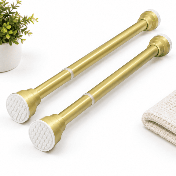 2pack Tension Rods 31-77inch Curtain No Drill For Windows