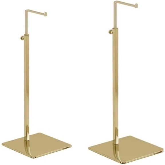 2pack Titanium Gold Handbag Display Stands, Bag Hanging Hook Display Stand, Adjustable Bag Display Rack