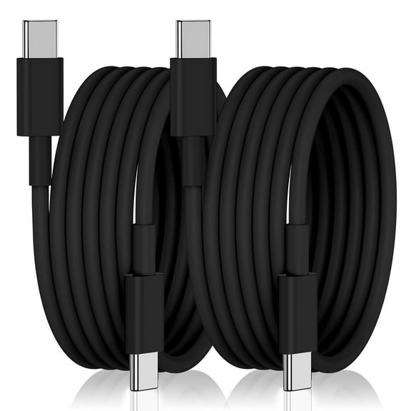 2pack USB C to USB C Cable, 60w (3A) 6 Foot Fast Long Charger Cord for Samsung S23/22(Black