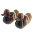 thumbnail image 1 of 2pack Vintage Painted Hand Carved Cute Ducks Miniature Wooden Decoration Figurine Decor Wedding gift for garden Ornament Mandarin Duck, 1 of 9