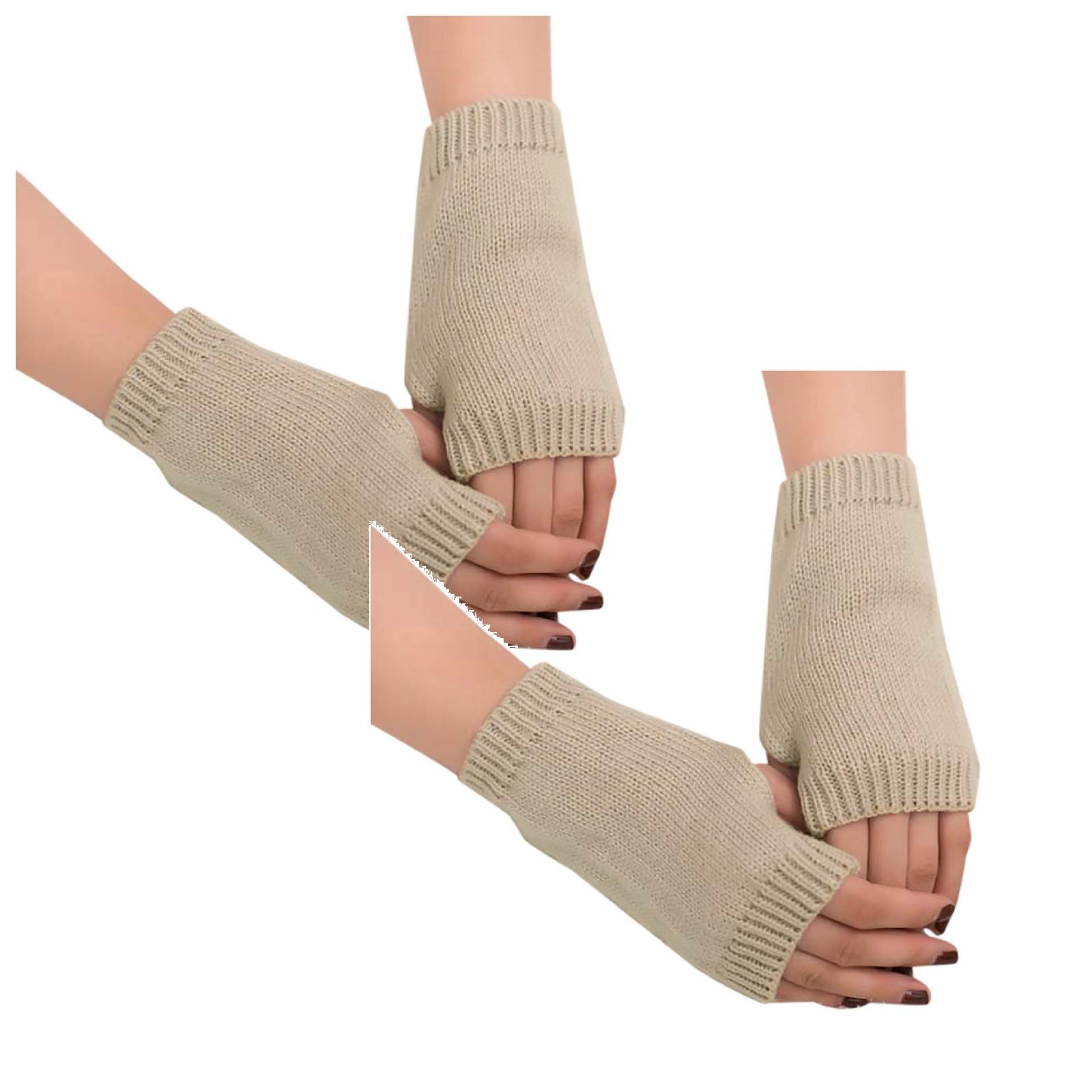 2pack Women Girl Knitted Arm Gloves Mittens Women Cold Weather