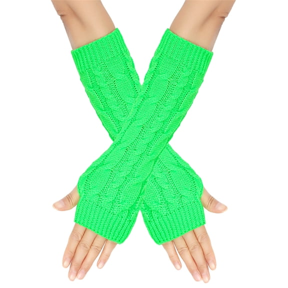 2pack Women's Knitted Arm Warmers Half Fingerless Sleeves Soft Arm Sleeves for Autumn and Spring