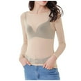 thumbnail image 1 of 2pack Women's See Through Long Fashion Womens T Shirt Sleeve Seamless Arm Top Womens Shirts Long Sleeve Mesh Shirt Blouse, 1 of 6