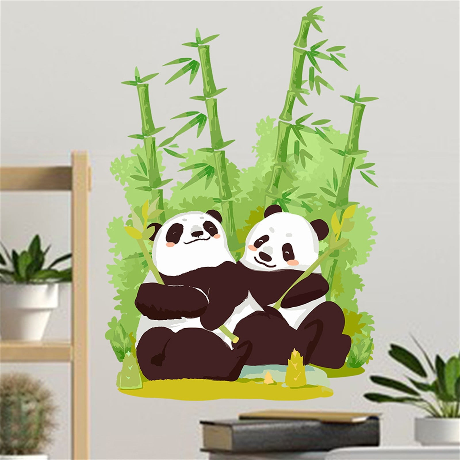 2pack Wuxinga Halloween Deals Stickers,Cartoon Hand Painted Two Panda
