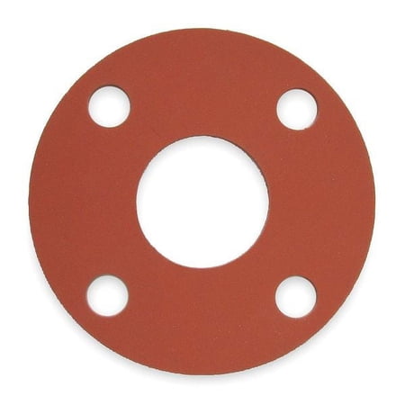 2pack ZoroSelect 7124FF-0150-125-0300 Gasket, Full Face, 3 In, SBR, Red