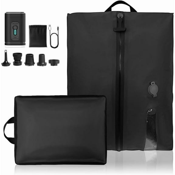 2packbag with Vacuum Bags for Suitcase, Travel Vacuum Bags with Pump Portable USB Electric Saver Backpack Storage Luggage Lightweight Air Compression Seal Packing Save Space