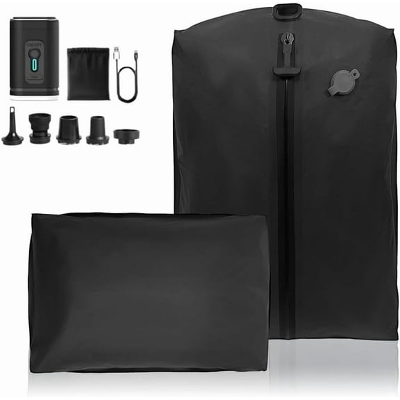 2packbag with Vacuum Bags for Suitcase, Travel Vacuum Bags with Pump Portable USB Electric Saver Backpack Storage Luggage Lightweight Air Compression Seal Packing Save Space(No window,With pump)