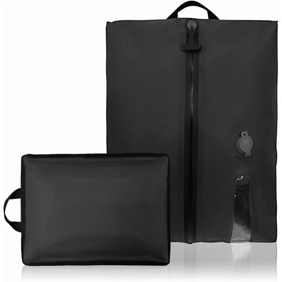 2packbag with Vacuum Bags for Suitcase, Travel Vacuum Bags with Pump Portable USB Electric Saver Backpack Storage Luggage Lightweight Air Compression Seal Packing Save Space(With window,No pump)