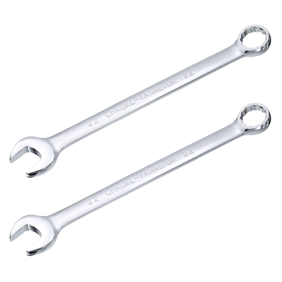 2packs 22mm Combination Wrench with Offset 12-Point Box End and Angled Open End