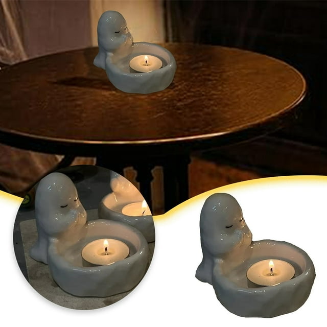 2packs Candles & Holders,Resin Specter Candle Holder Tealight Holder