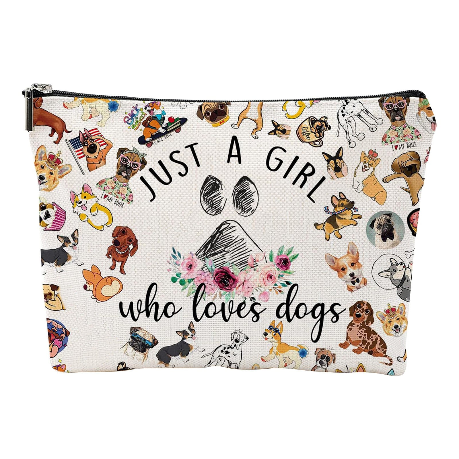 2packs Cosmetic Bag,Makeup Bag Cotton Linen Animal Makeup Bag Handbag