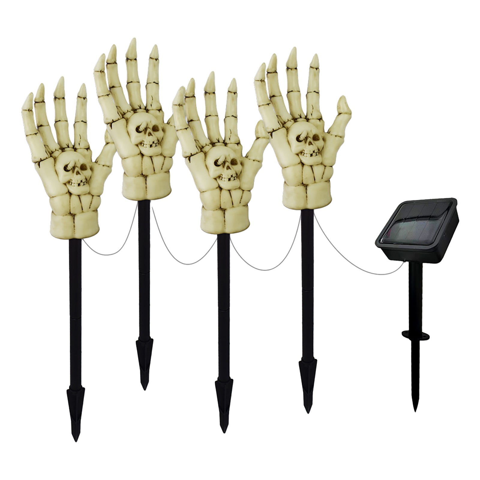 2packs Garden Lamps,Halloween Luminous Solar Skeleton Hands Halloween