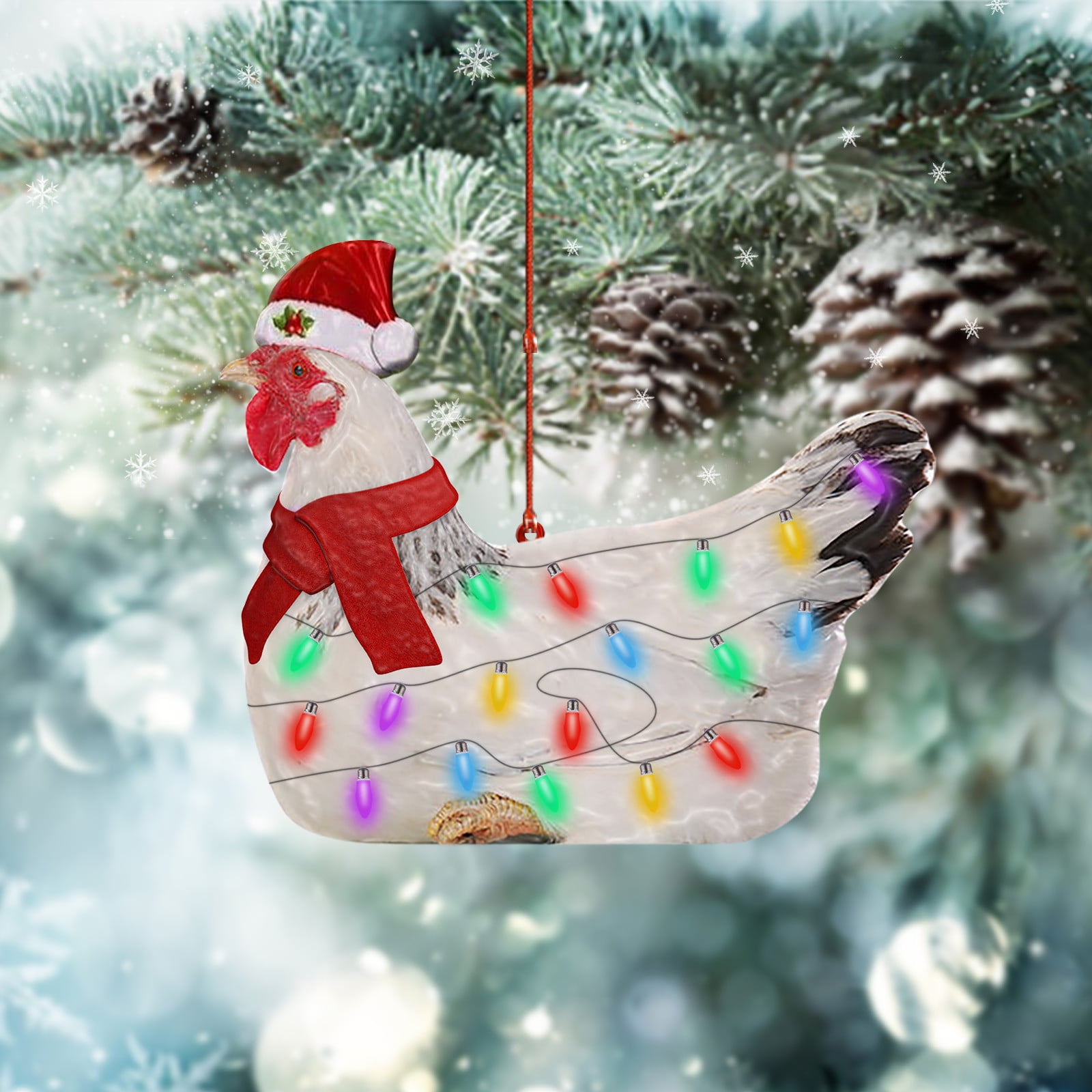 2packs Hangs,Chicken Christmas Scarf Christmas Holiday Decoration