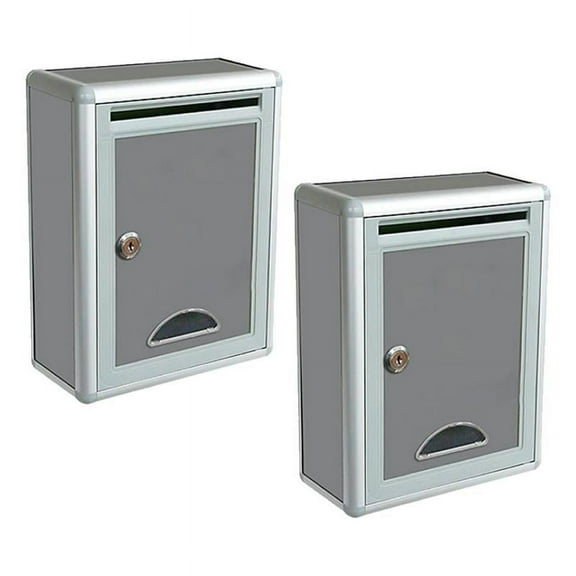 2packs Iron Outside Wall Mount Post Box Mailbox with Lock Letterbox Outdoor Mailboxes Locking Mailbox