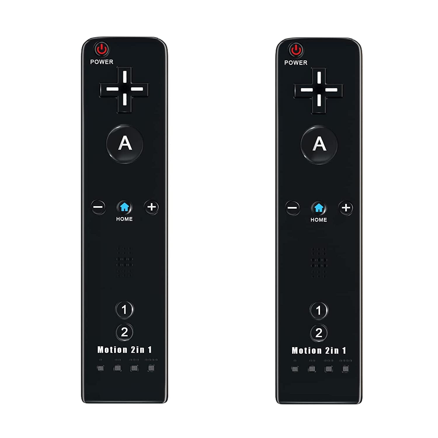 2packs Remote Controller for Wii , Built-in Motion Plus Remote Compatible with Nintendo Wii and Wii U,Game Wireless Controller with 3 Axis /Shock Function with Silicone Case and Wrist Strap (Black)