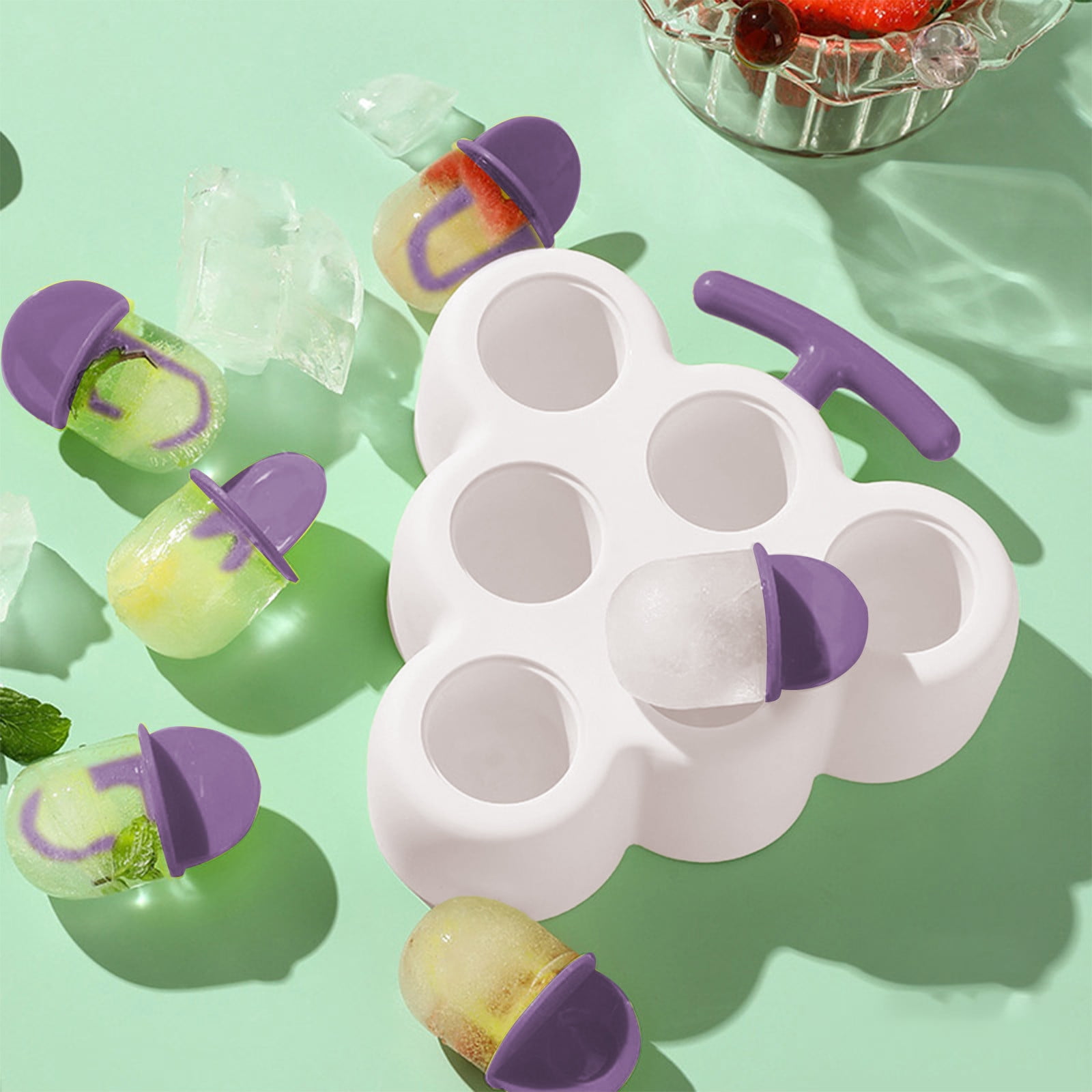 Ouliget Silicone Popsicle Molds, 4-Pack - DIY Ice Pop Makers With Sticks For Homemade Frozen Treats