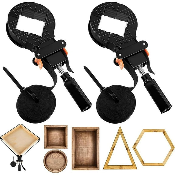2packs Strap Clamp For Woodworking, Quick Release Band , Belt , Adjustable Picture Frame Clamp Tool