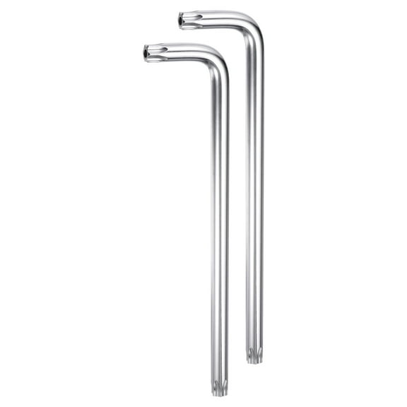 2packs T60 Long Arm Tamper Proof Torx Wrench Star Keys, S2 Steel Chrome Coated Surface