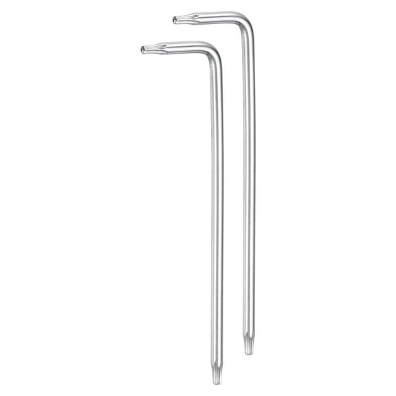 2packs T8 Long Arm Tamper Proof Torx Wrench Star Keys, S2 Steel Chrome Coated Surface