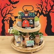 2packs Tray Decoration,Halloween Film Characters Tray Decor Halloween Decorations Rustic Tiered Tray Decor For Home Table by Luwxia